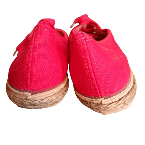 10 10N Vintage Women's Shoes 80's Red Canvas Espadrilles Sneakers Montgomery - Picture 7 of 10